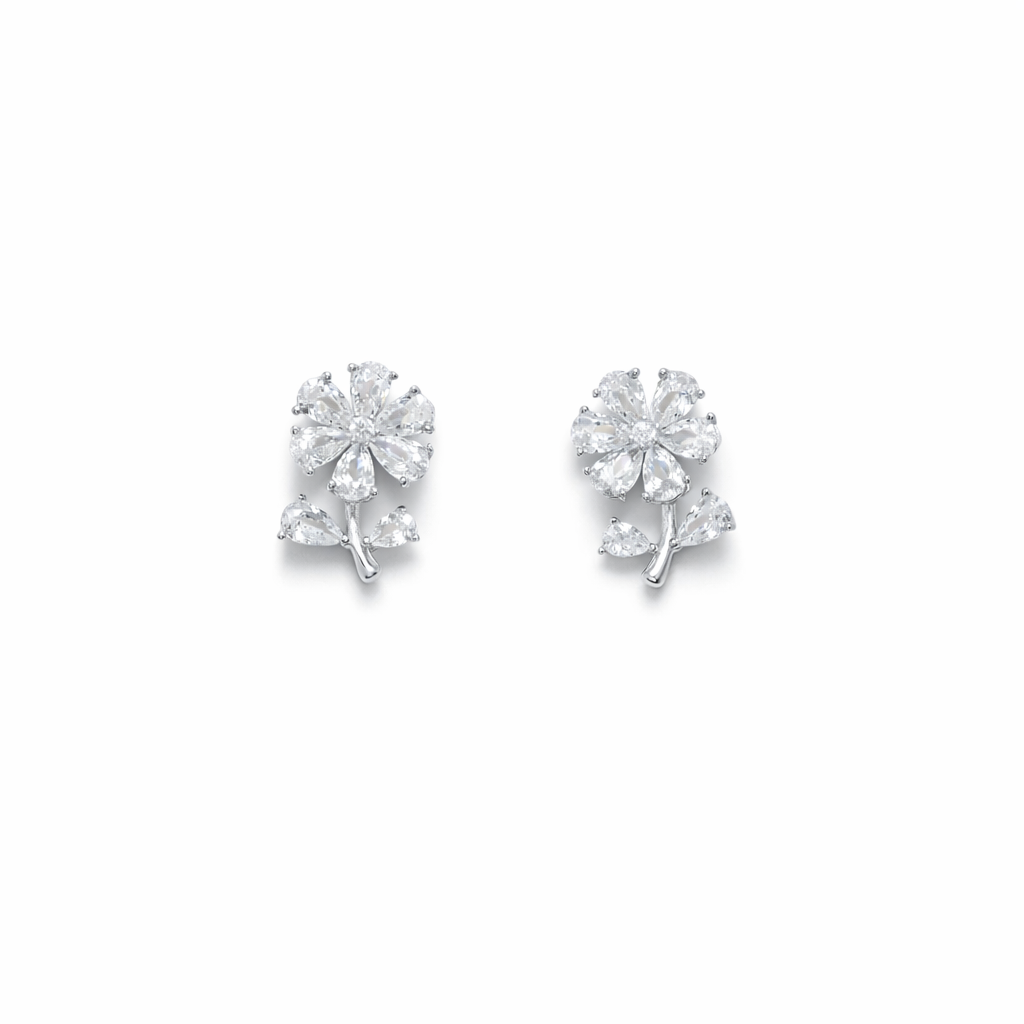 Crystal Blossom Spark Stud Earrings