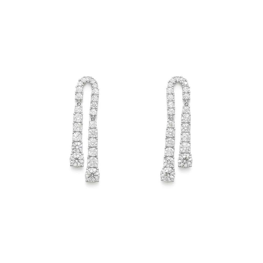 Luminous Cascade Diamond Drop Earrings