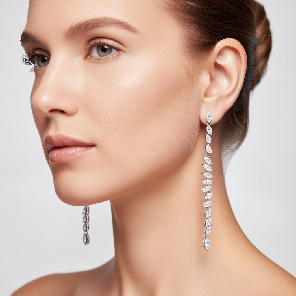 Crystal Cascade Marquise Drop Earrings