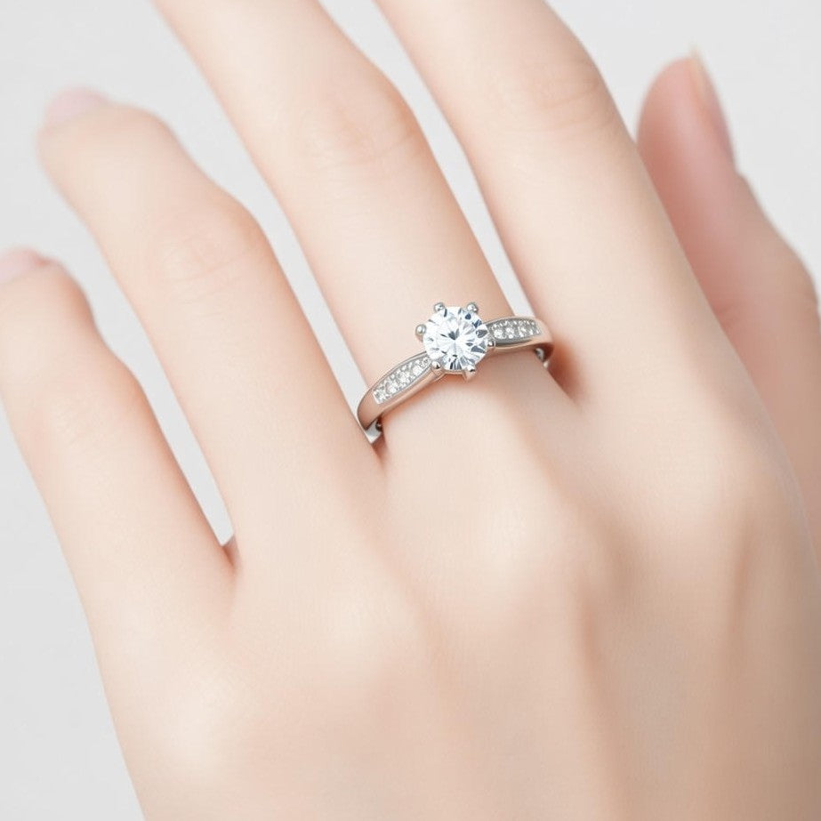 Lumina Curve Solitaire Ring
