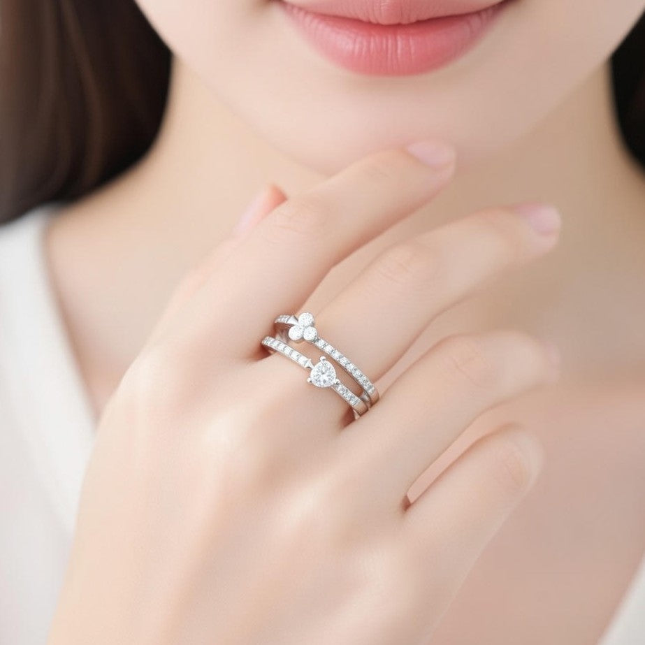 Twin Spark Embrace Ring