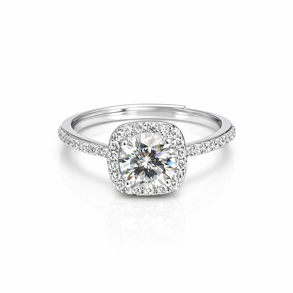 Celeste Halo Solitaire Ring