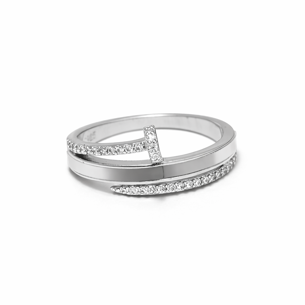 Silver Lattice Spark Ring