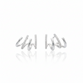 Silver Spiral Curve Earring