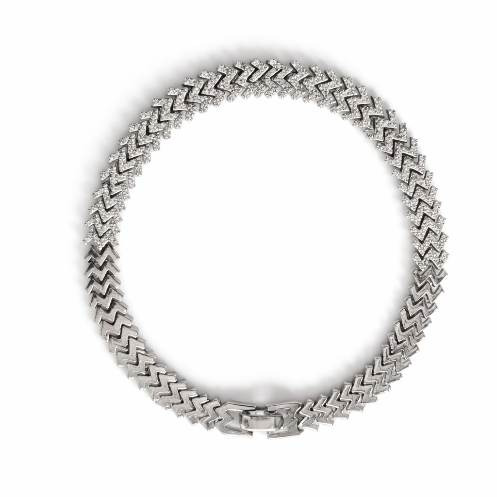 Men’s 925 Silver Raw Nugget Style Textured Lucky Bracelet
