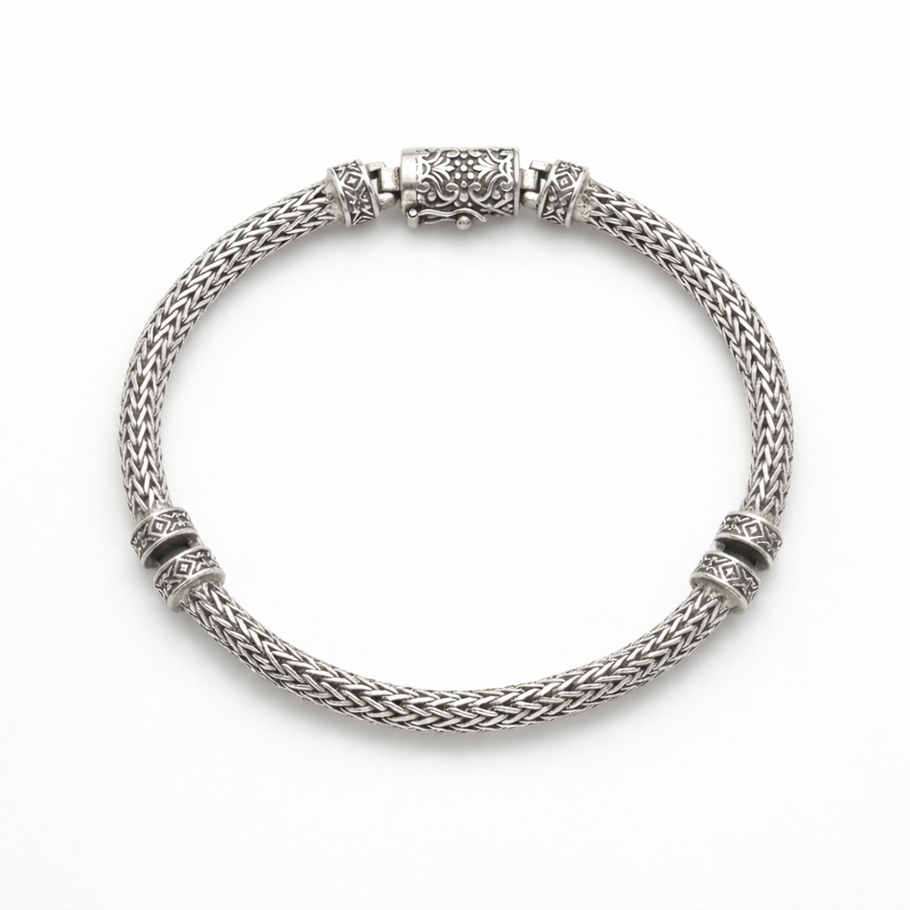 Premium 925 Silver Braided Bracelet