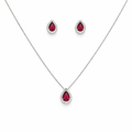 Silver Roselia Blush Pendant Set