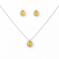 Silver Soleya Golden Drop Pendant Set