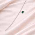 Elegant Green Diamond 925 Silver Anklet for Women