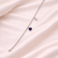 Classic Blue Stone 925 Silver Anklet – Timeless Beauty