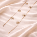 Rose Glow Diamond Anklet – 925 Silver Elegance Pair of 2