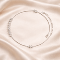 Stylish 925 Silver Anklet for Women – Contemporary Design Set Of 2 Pc
