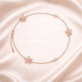 Rose Glow Diamond Cut 925 Silver Anklet Set Of 2 Pc