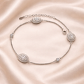 Trendy 925 Silver Anklet with Choki Detailing Set Of 2 Pc