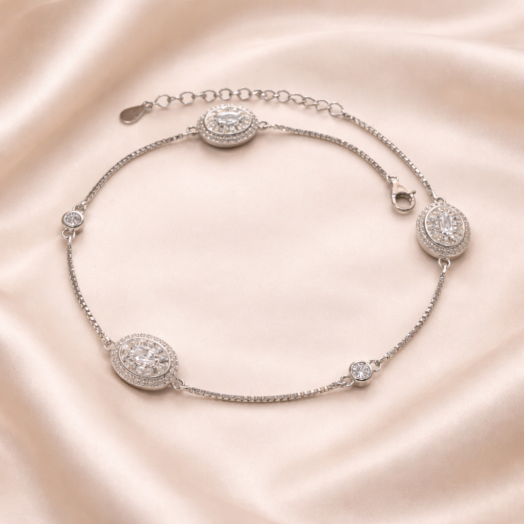 Trendy 925 Silver Anklet with Choki Detailing Set Of 2 Pc