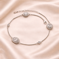 Sophisticated Choki Pattern Silver Anklet Set Of 2 Pc