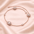 Modern Rose Tone Flat Link 925 Silver Anklet Set Of 2 Pc