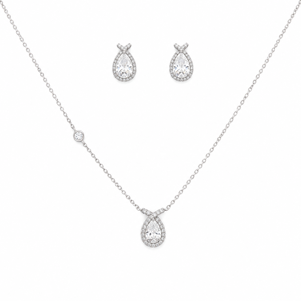 Star Shine 925 Silver Pendant Chain Set