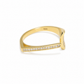 Golden Glow 925 Silver Statement Ring
