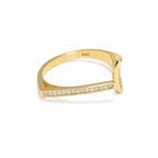 Golden Glow 925 Silver Statement Ring