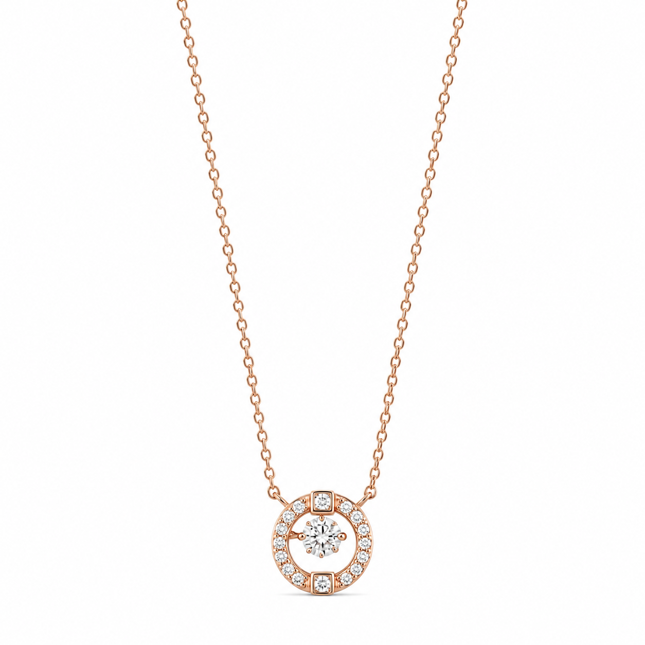 Rose Glow Dancing Diamond 925 Silver Pendant