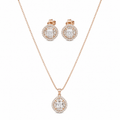 Rosé Radiance Sterling Silver Chain Pendant Set