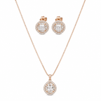 Rosé Radiance Sterling Silver Chain Pendant Set