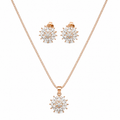 Elegant Rose Whisper 925 Silver Pendant Set