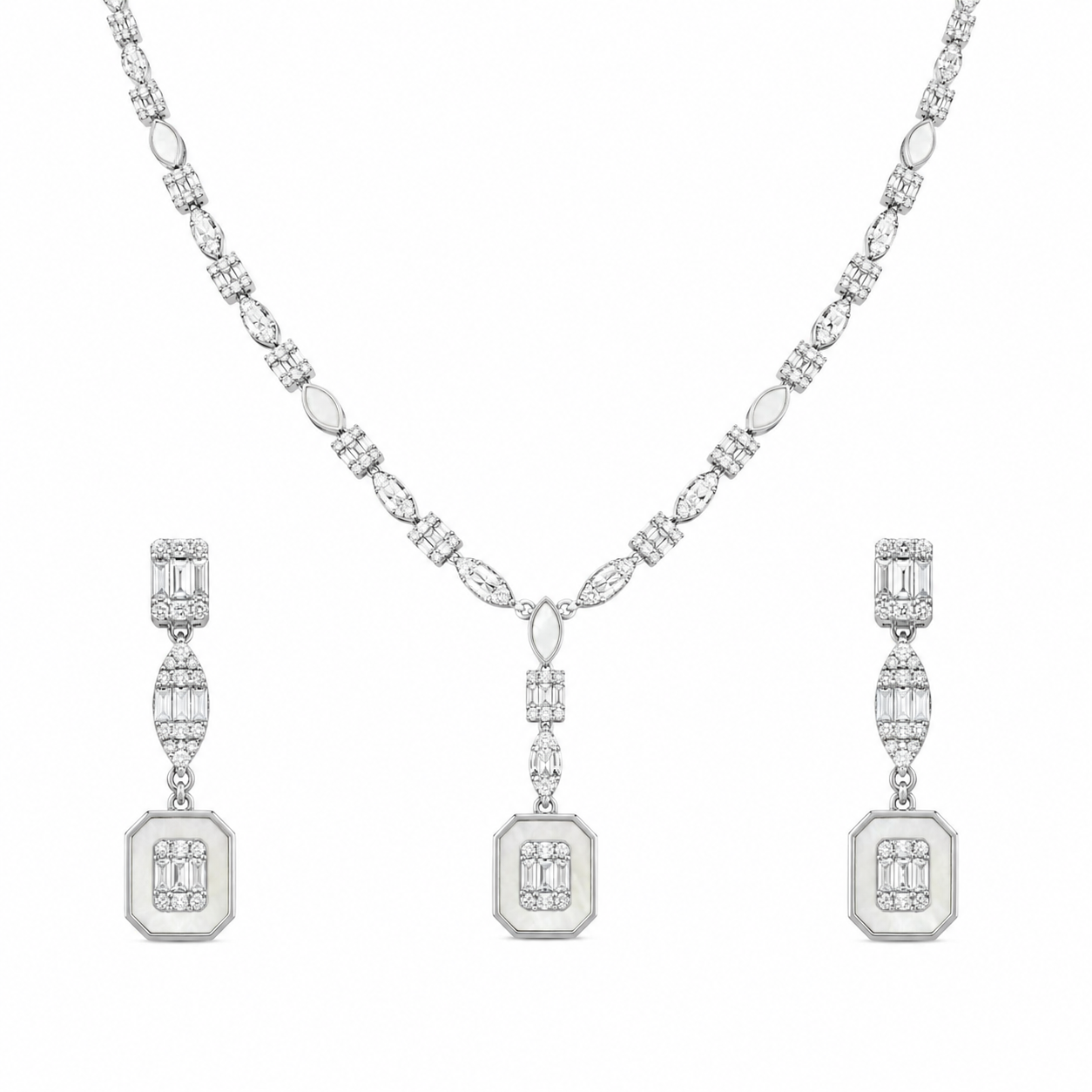 Ocean Whisper Mother of Pearl Silver Necklace