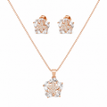 Blush Charm Rose Tone Silver Pendant Set