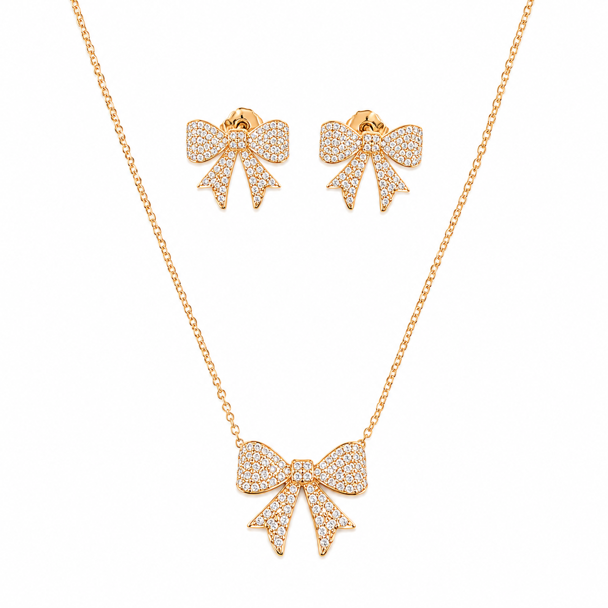 Soft Blush Elegance Chain Pendant Set