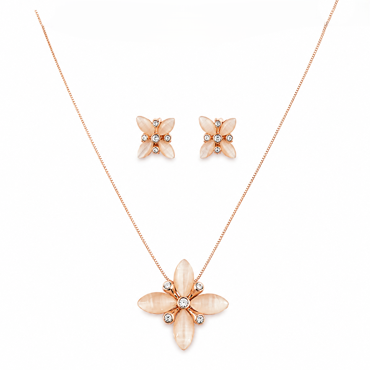 Royal Rose 925 Sterling Silver Pendant Set