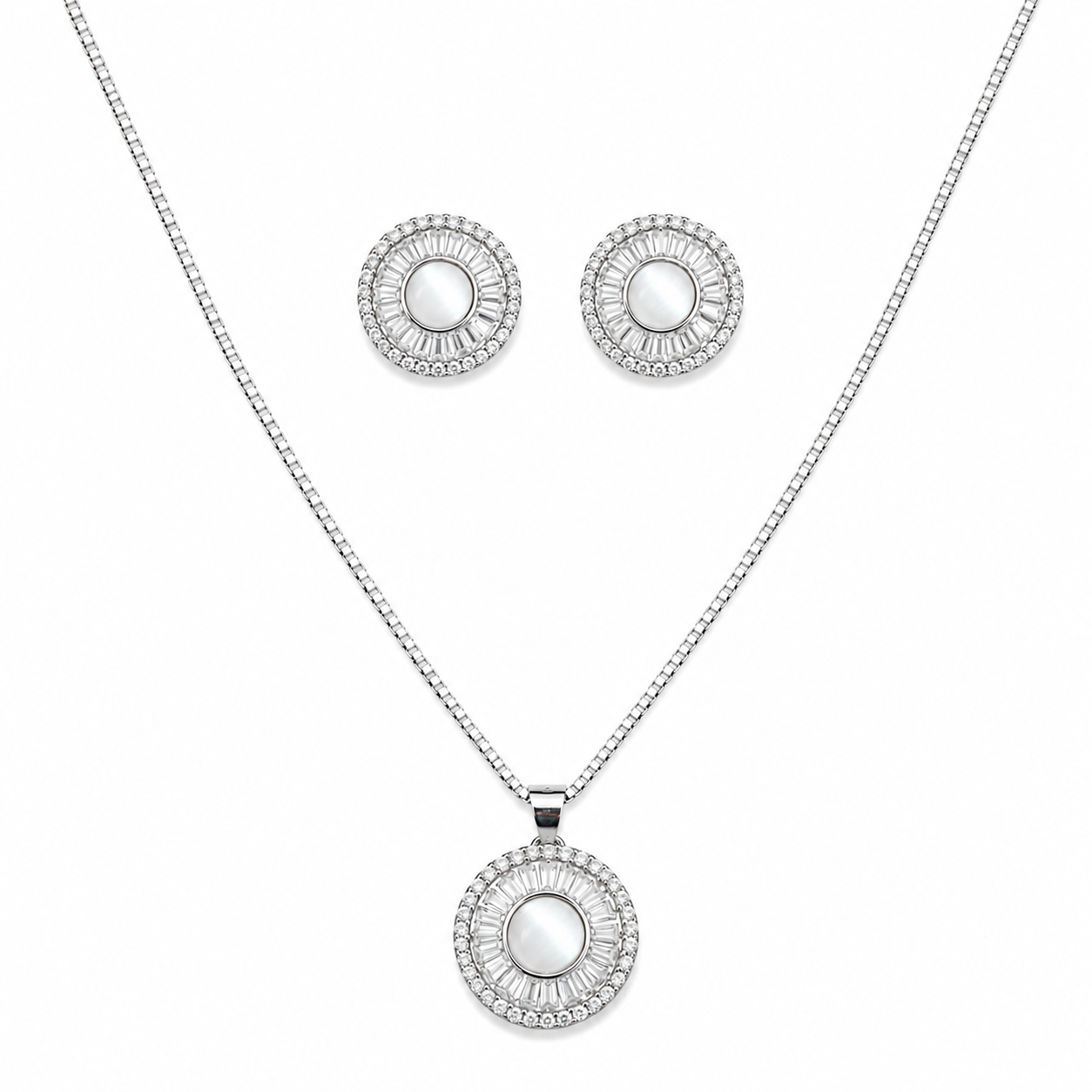 Royal Shine 925 Silver Choki Diamond Pendant Set
