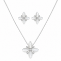 Shimmer Luxe 925 Silver Chain Pendant Set for Women