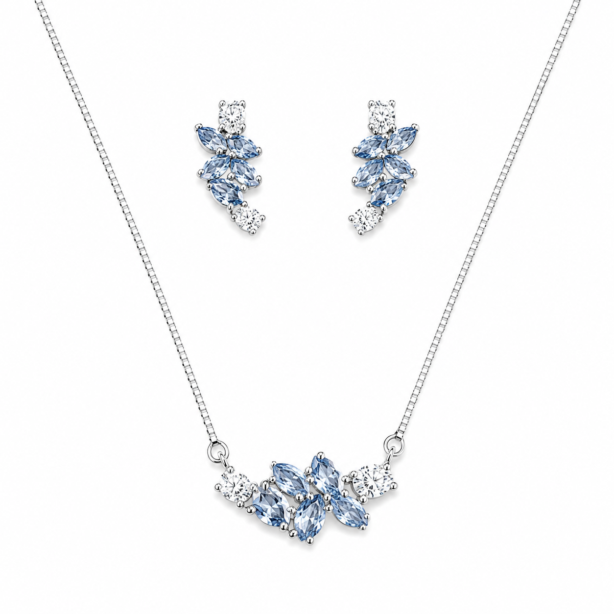Divine Elegance 925 Silver Necklace Pendant Set