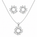 Premium Pearl Elegance Diamond Finish Pendant Set