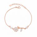 Elegant Rose Glow 925 Silver Bracelet