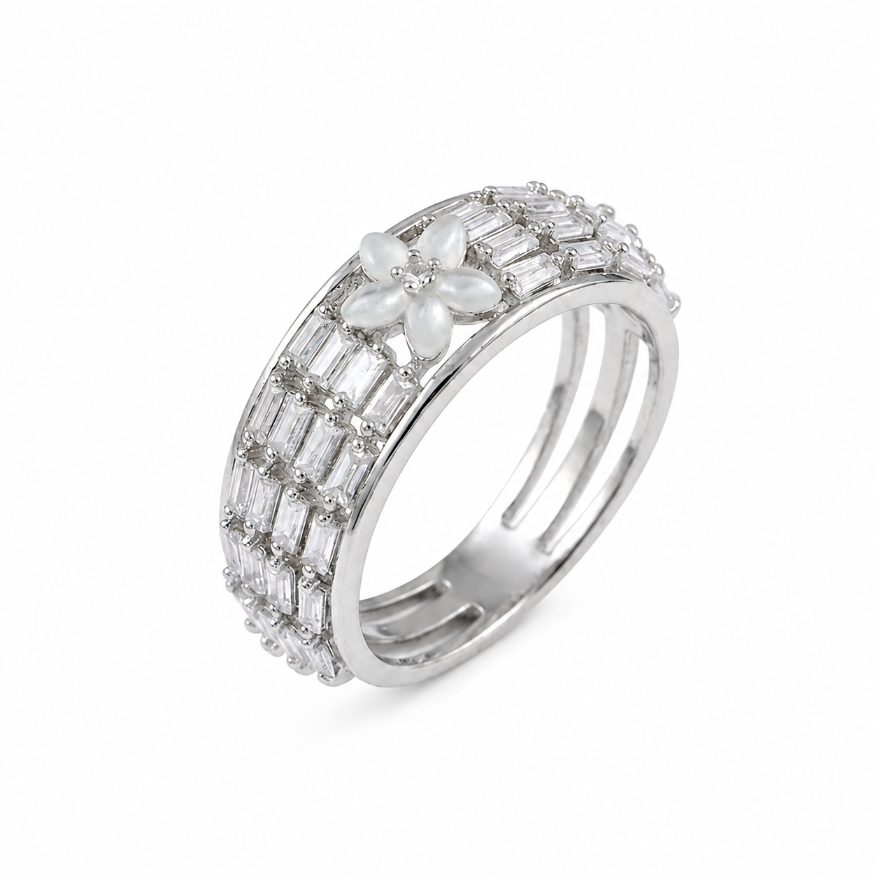 Royal Sparkle Choki Diamond Silver Ring