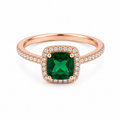 Rose Luxe Green Solitaire Ring