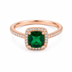 Rose Luxe Green Solitaire Ring
