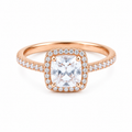 Classic Solitaire Rose Tone Silver Ring for Women
