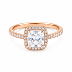 Classic Solitaire Rose Tone Silver Ring for Women