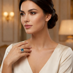 Elegant Multicolor Halo 925 Silver Ring
