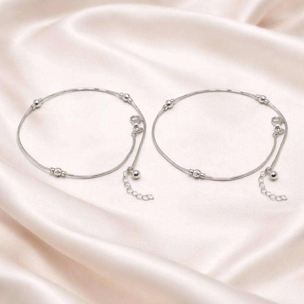 925 Silver Classic Chain Anklet for Women