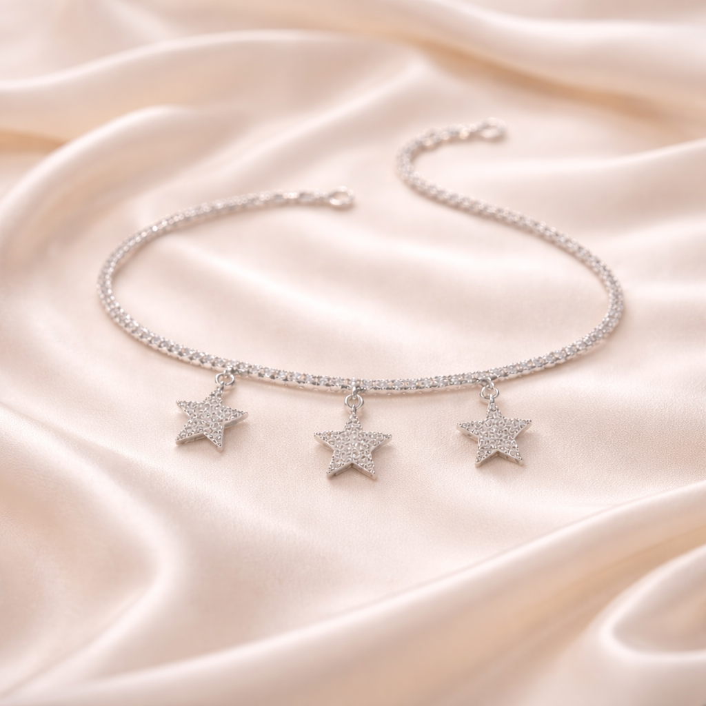 Silver Bliss Clover Anklet