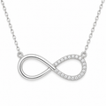 Silver Infinity Diamond Chain Pendant