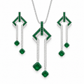 Silver Emeralda Royale Pendant Set