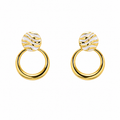 Classic Shine 925 Silver Gold-Tone Hoop Earrings