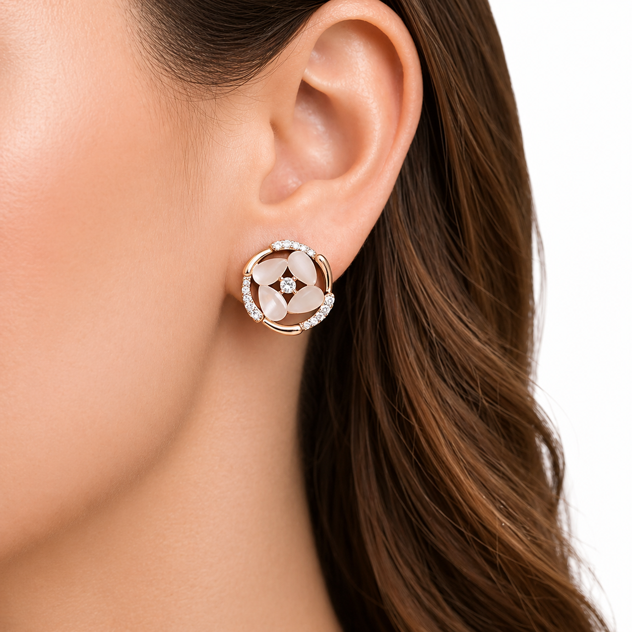 Luxury Mother of Pearl Inspired 925 Silver Earrings