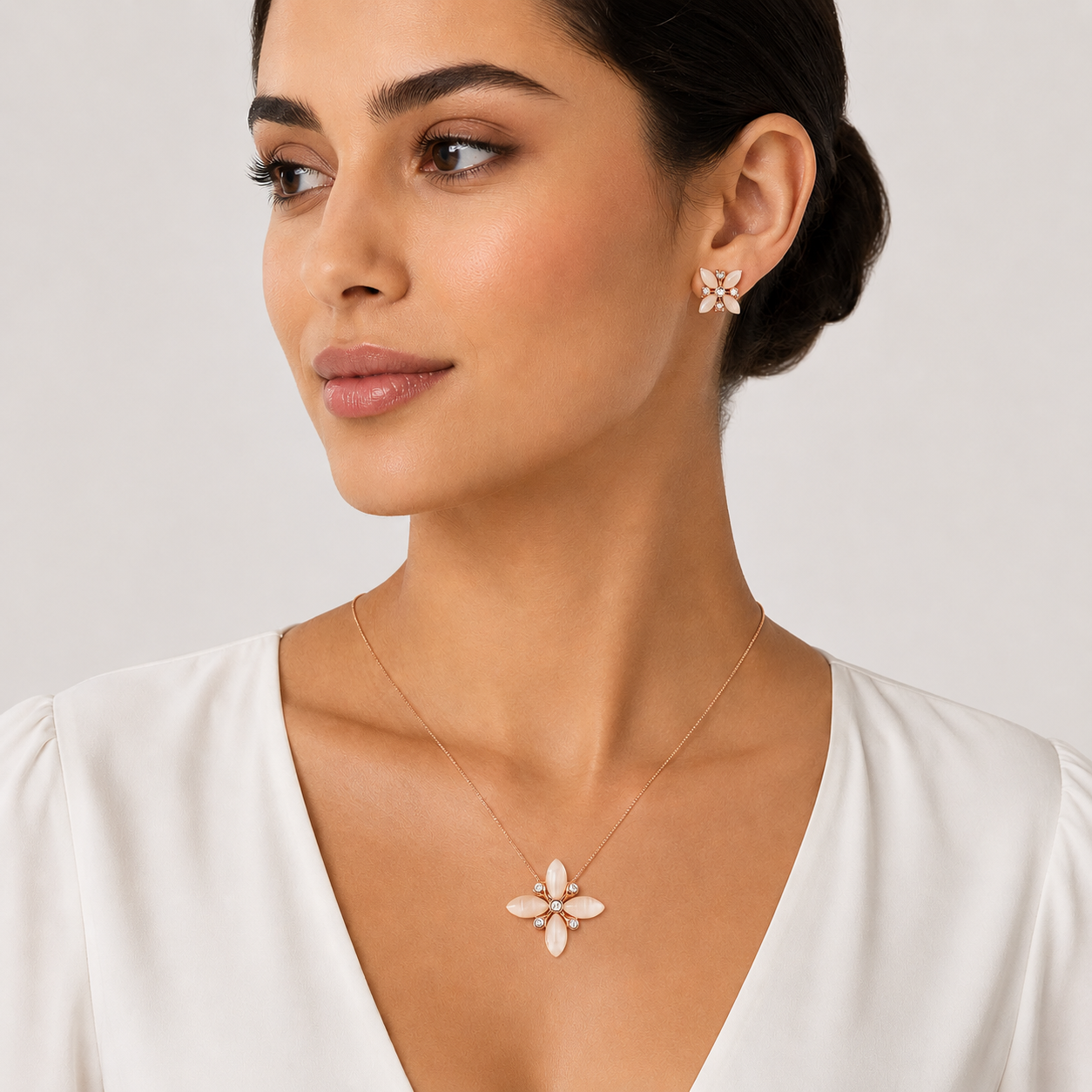 Royal Rose 925 Sterling Silver Pendant Set